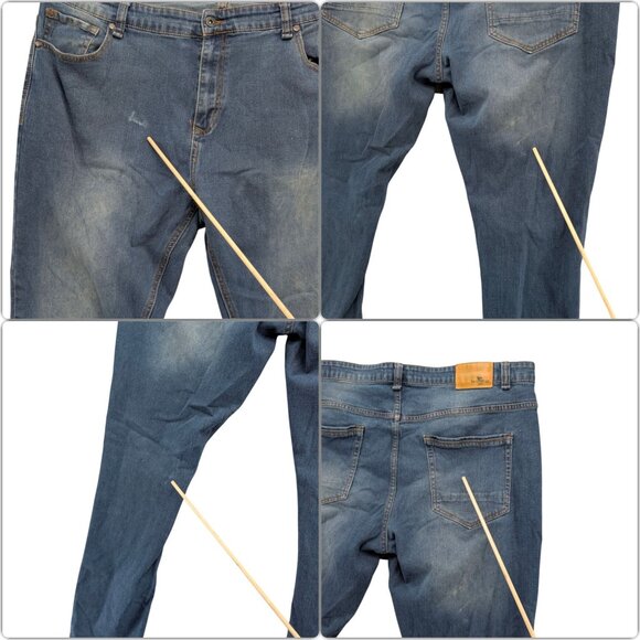 Smith & Mills Straight Leg Jeans Mens Blue Stretch Denim Size 42x32 - Picture 11 of 11